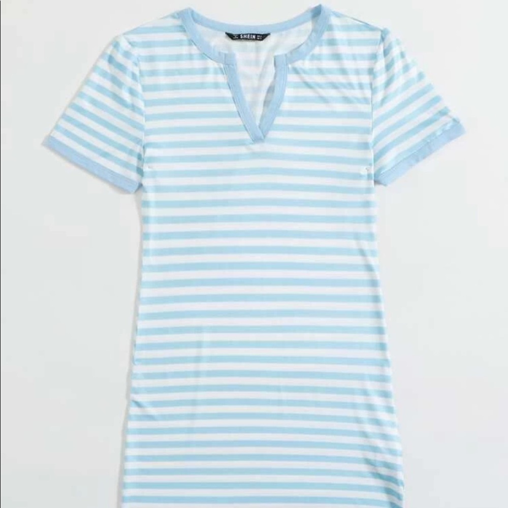 Neck Striped Dress